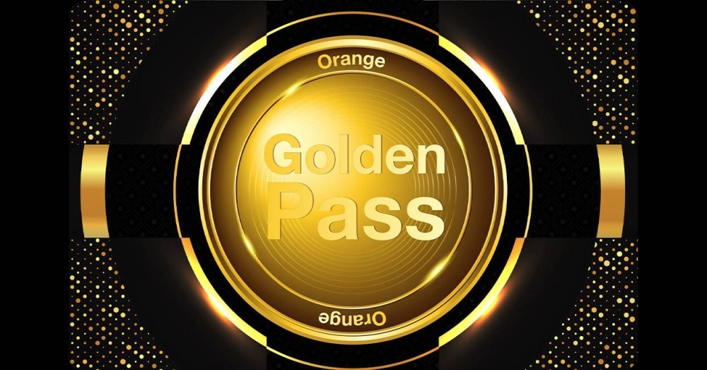 Orangefarbener goldener Pass