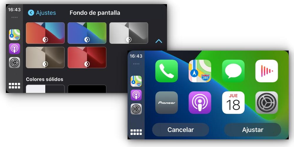 Cambiar フォンド パンタッラ デ カルプレイ Apple iPhone