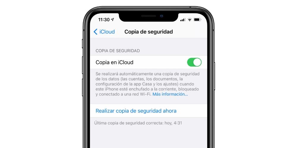 Copia seguridad iCloud