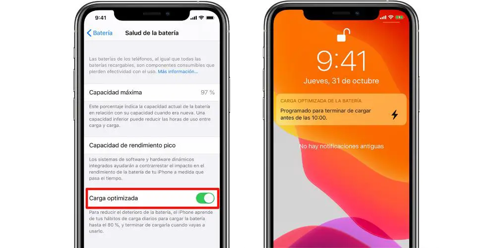 carga optimizada bateria iphone