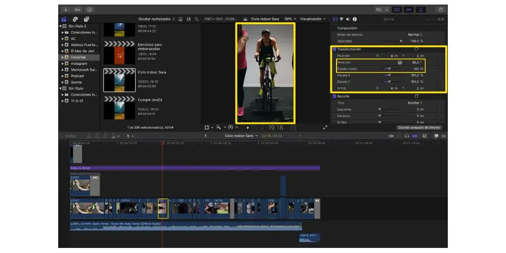 Escalar-Video vertikal Final Cut Pro