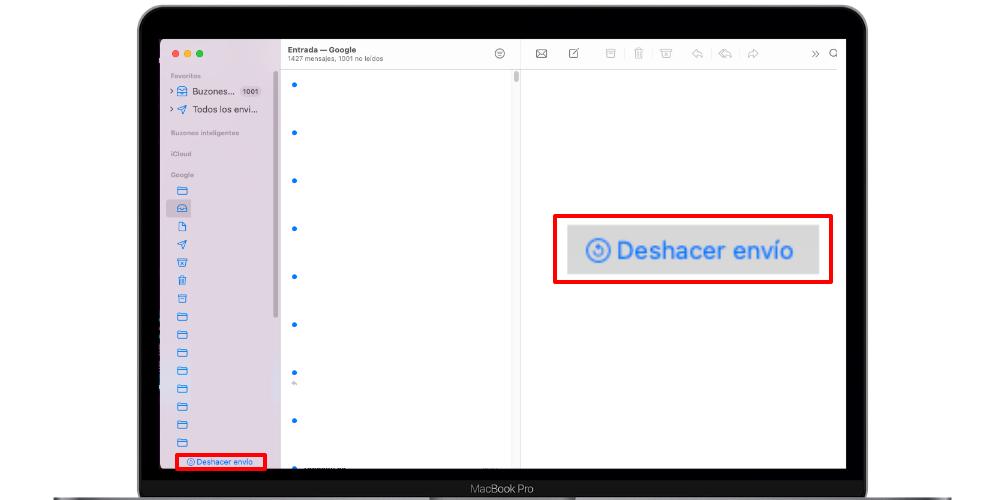 deshacer envio correo mac app mail