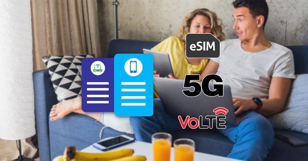 أفضل سعر للألياف والجوال مع 5G و VoLTE و eSIM