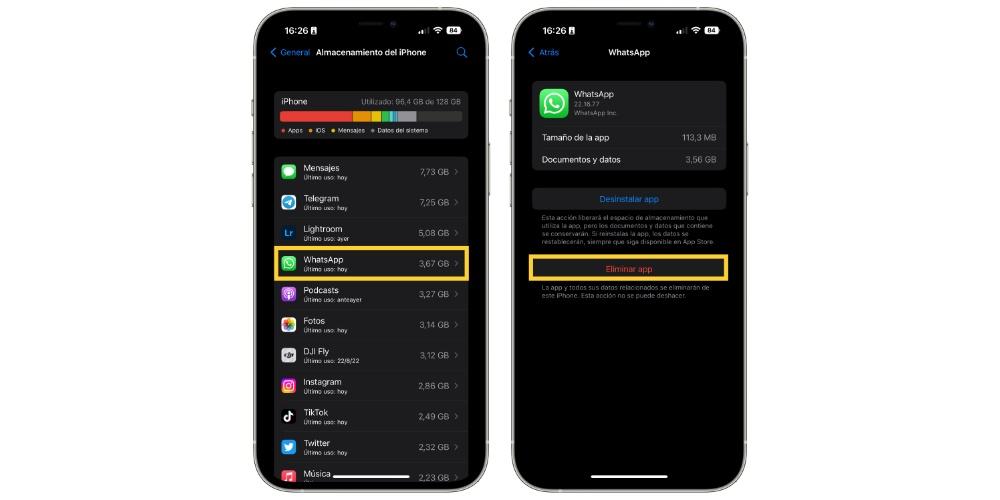 borrar cache whatsapp