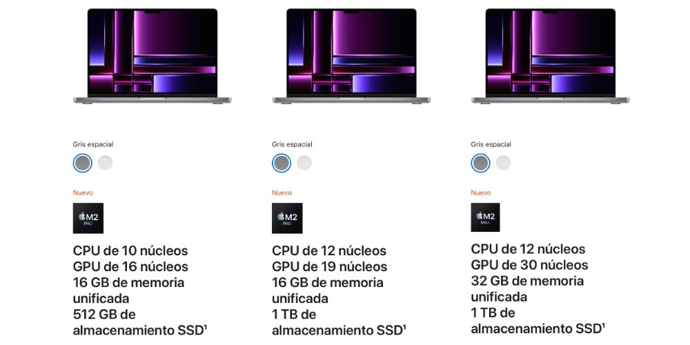 configuraciones base macbook pro 14
