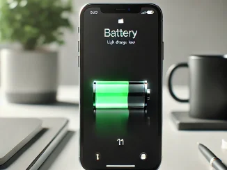 iPhone displaying a battery widget